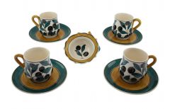 Olive Model Porcelain Cup Set of 4 - 8x6 - Green Coffee Cups