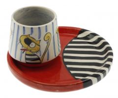 Pirate Cat Decorated Cup - 14x14 - Colorful Coffee Cups