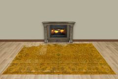 Vintage Hand Woven Rug - 256x161 - Yellow Area Rugs, Wool Decorative Area Rugs