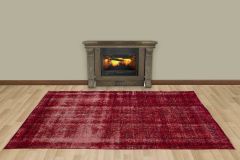 Vintage Hand Woven Rug - 247x144 - Red Area Rugs, Wool Decorative Area Rugs