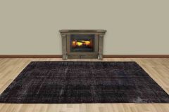 Vintage Hand Woven Rug - 307x172 - Black Area Rugs, Wool Decorative Area Rugs