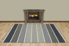 Vintage Hand Woven Rug - 233x158 – Blue Area Rugs