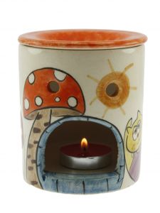 Cat Decorated Fragrance Oil Burner - 8x8 - Colorful Candle Centerpieces