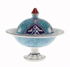 Porcelain Authentic Flower Garden Sugar Bowl - 30x30 - Colorful Bowls