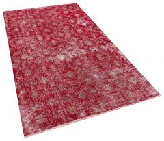 Tumbled Hand-Knotted Vintage Rug - 128 x 227 cm - Colorful Rugs & Carpets, Wool Rectangular Rugs