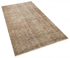 Tumbled Hand-Knotted Vintage Rug - 111 x 204 cm - Colorful Rugs & Carpets, Wool Rectangular Rugs 