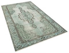 Classic Modern Vintage Hand-Knotted Tumbled Rug - 146 x 256 cm - Colorful Rugs & Carpets, Wool Rectangular Rugs 