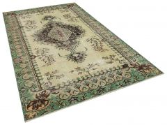 Vintage Tumbled Hand-Knotted Rug - 174 x 282 cm - Colorful Rugs & Carpets, Wool Rectangular Rugs 