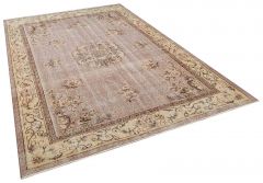 Vintage Tumbled Hand-Knotted Rug - 206 x 302 cm - Colorful Rugs & Carpets, Wool Rectangular Rugs 