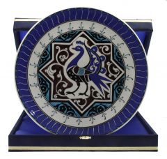 Corporate Velvet Boxed Gift Plate with Bird of Paradise Decor - 30x30 - Blue Plates