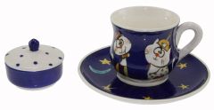 Fun Night Buddies Cup and Turkish Delight Holder - 8x8 - Blue Coffee Cups