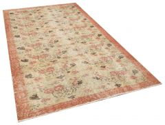 Vintage Tumbled Hand-Knotted Rug - 158 x 265 cm - Colorful Rugs & Carpets, Wool Rectangular Rugs 