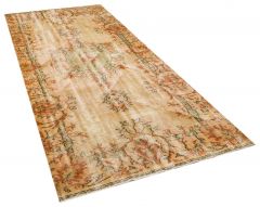 Special Vintage Tumbled Hand-Knotted Rug - 128 x 277 cm - Colorful Rugs & Carpets, Wool Rectangular Rugs 