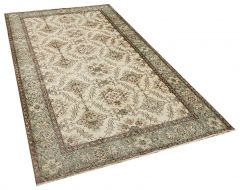 Classic Modern Vintage Tumbled Hand-Knotted Rug - 145 x 253 cm - Colorful Rugs & Carpets, Wool Rectangular Rugs 