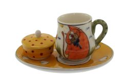 Honey Color Fantasy Porcelain Coffee Cup  - 14x10 - Yellow Coffee Cups