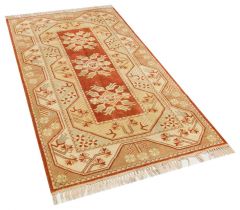 Vintage Tumbled Hand-Knotted Rug - 113 x 213 cm - Colorful Rugs & Carpets, Wool Rectangular Rugs 