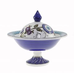 Porcelain Authentic Flowers Sugar Bowl - 30x30 - Colorful Bowls
