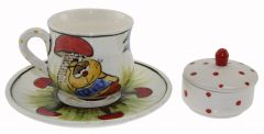 Fun Lazy Cats Cup and Turkish Delight Holder - 8x8 - Colorful Coffee Cups