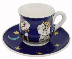 Fun Blue Moon Model Single Cup - 8x8 - Blue Coffee Cups