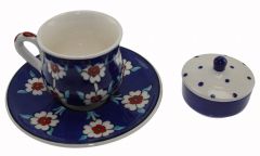 Dark Blue Ground Mis Model Cup - 8x8 - Blue Coffee Cups