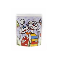 Porcelain Cat Lovers Censer - 9x9 - Colorful Candle Centerpieces, Porcelain Candle Centerpieces | Loftry