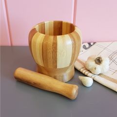 Wooden Mortar and Pestle Set - 8x8 - Brown Mortar & Pestle Set 