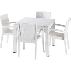4-Person Patio Dining Set White