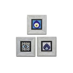 Authentic Traditional Amulet Painting Set - 23x23 - Colorful Wall Decors