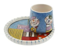 Romantic Cat Decorated Cup - 14x14 - Colorful Coffee Cups