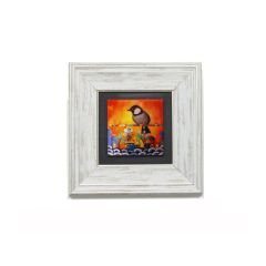 Authentic Amulet and Bird Painting - 23x23 - Colorful Wall Decors