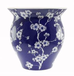 Porcelain Authentic Lotus Flower Vase - 26x26 - Blue Vases & Jars
