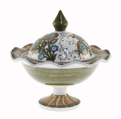 Porcelain Authentic Damask Rose Sugar Bowl - 30x30 - Colorful Bowls