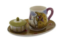 Purple Handle Fantasy Porcelain Coffee Cup  - 14x10 - Colorful Coffee Cups