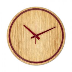 Wooden Clock - 40x40 - Burgundy Wall Clocks, Wood Wall Clocks