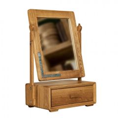 Wooden Mirror with Drawers - 50x50 - Brown Mirrors, Wood Mirrors
