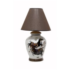 Porcelain Authentic Horse Pattern Table Lamp - 34x60 - Colorful Decors