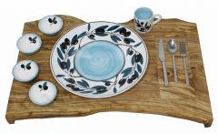 6 Piece Breakfast Serving Set - 40x60 - Blue Serving Sets, Porcelain Serving Sets