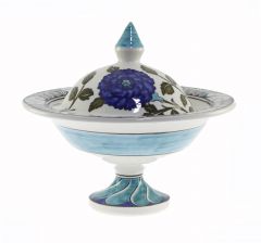 Porcelain Authentic Lotus Flower Sugar Bowl - 30x30 - Colorful Bowls