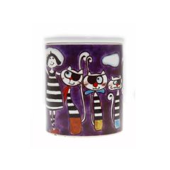Porcelain Dalton Cats Censer, Oil Burner - 9x9 - Colorful Candle Centerpieces, Porcelain Candle Centerpieces | Loftry