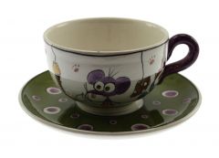 Fisherman Cheerful Animals Single Nescafe Cup - 12x12 - Green Coffee Cups