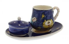 Orange Fantasy Porcelain Coffee Cup  - 14x10 - Blue Coffee Cups