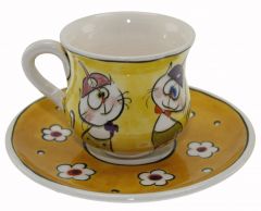 Fun Honey Yellow Model Single Coffee Cup - 8x8 - Yellow Coffee Cups