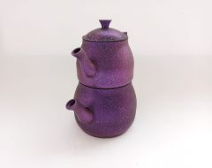 Purple Granite Turkish Teapot Set