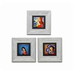 Authentic Women and Amulet Painting Set - 23x23 - Colorful Wall Decors