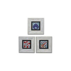 Authentic Flowers and Amulet Painting Set - 23x23 - Colorful Wall Decors