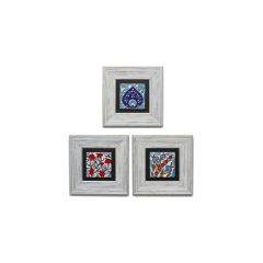 Authentic Flowers and Amulet Painting Set - 23x23 - Colorful Wall Decors