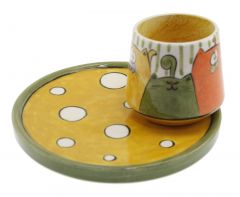 Cat Decorated Coffee Cup - 14x14 - Colorful Coffee Cups