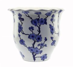 Porcelain Authentic Blue Flowers Vase - 27x27 - Blue Vases & Jars