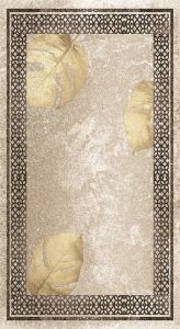 FRAME PATTERN Mink NON-SLIP LEATHER BASED DECORATIVE CARPET, Polyamide Living Room Rugs | Loftry