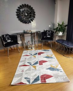 SYMMETRIC PATTERN NON-SLIP DOT BACKING DECORATIVE CARPET, Polyamide Living Room Rugs | Loftry